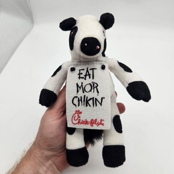 Vintage Chick-fil-A Eat Mor Chikin Cow Plush Toy Bean Bag Stuffed Animal 2005 - Picture 1 of 6